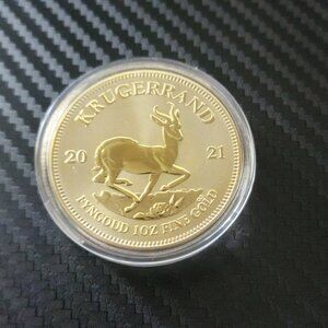 Mint 2021 Krugerrand 1oz 24kt Gold Plated Commemorative Collectible Coin Round